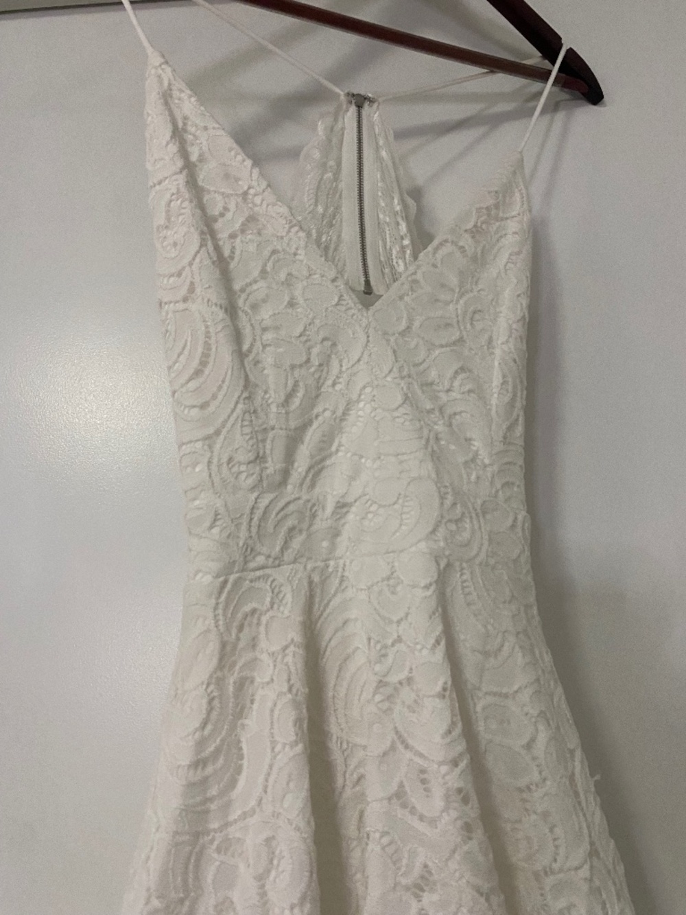 Windsor white skater lace back less dress Size M